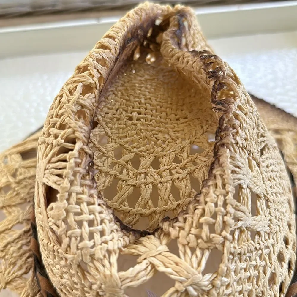 TOVOSO Straw Cowboy Hat for Women and Men with Shape-It Brim, O/S